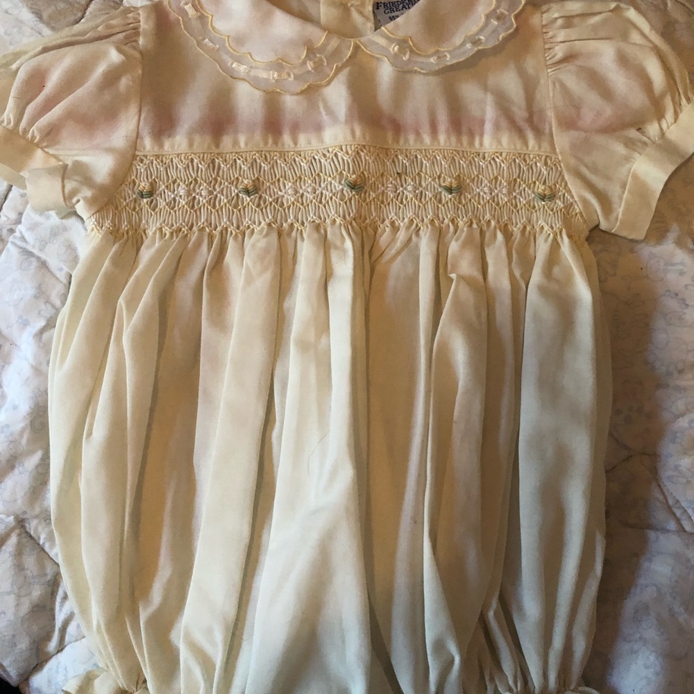 VINTAGE BABY GIRL BUBBLE OUTFIT